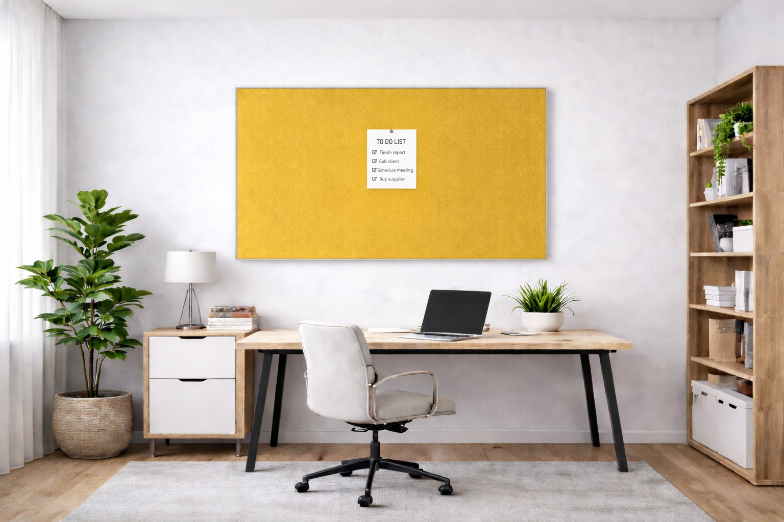 Wandabsorber ALU pinnbar | Akustik-Pinnwand für Büro & Homeoffice