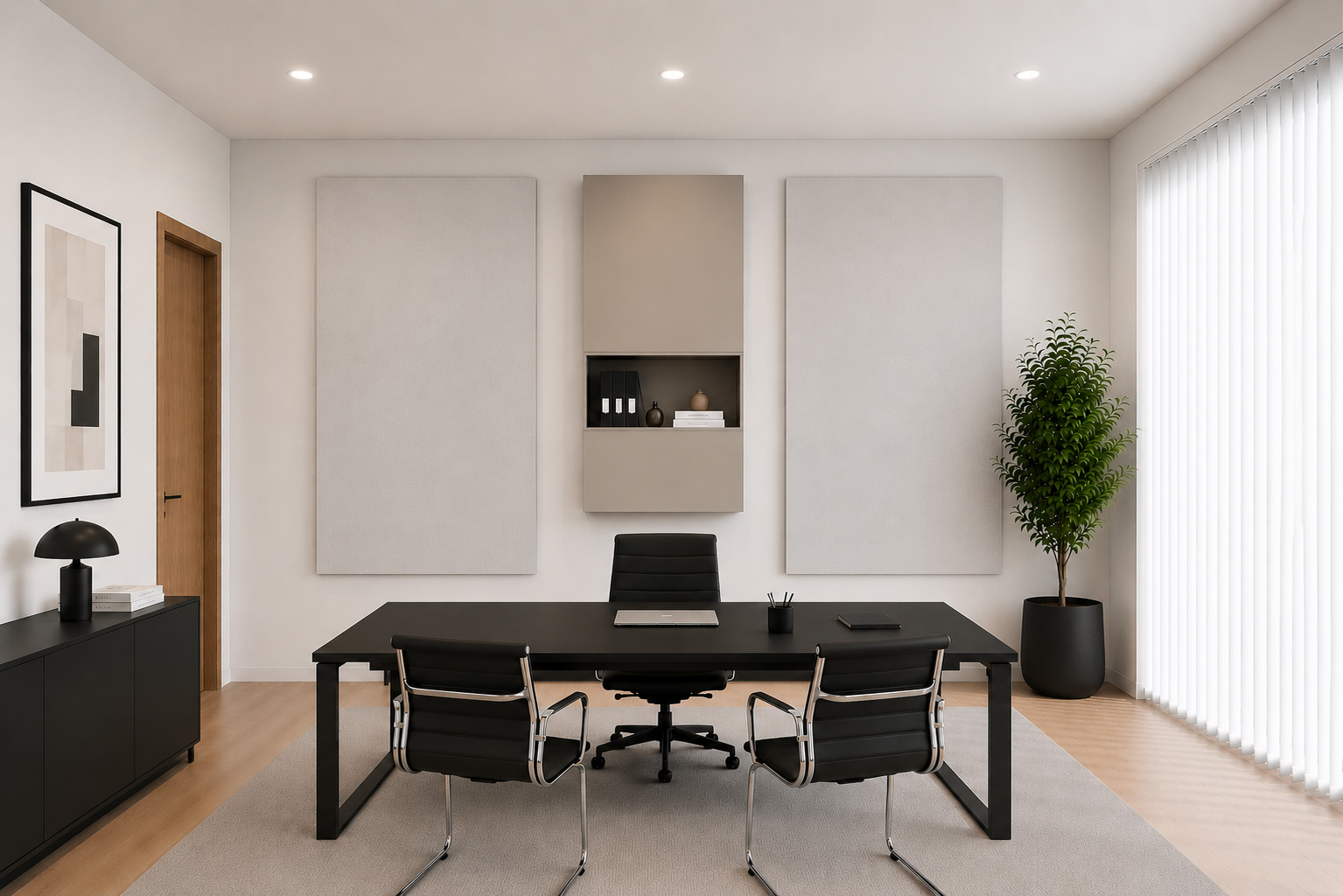 Wandabsorber Premium mit klarer Linie | Moderne Büroakustik