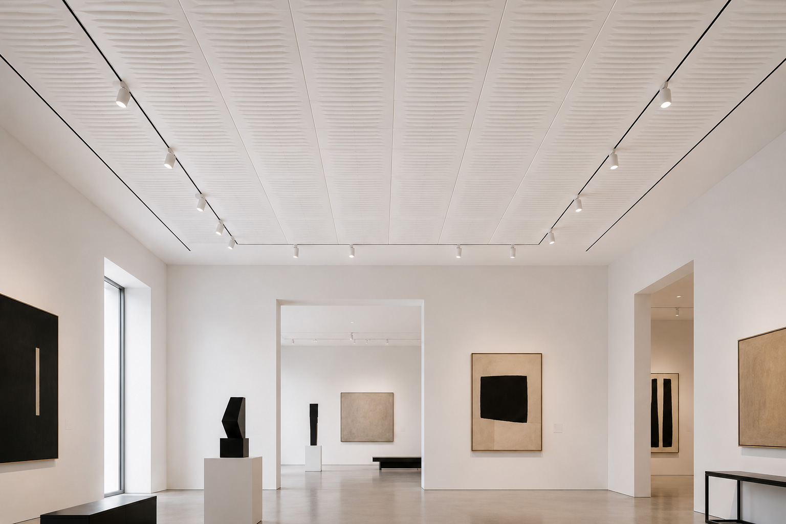 Akustikplatte STRUKTUR aus Basotect® – Design-Akustik für Galerien, Museen und Ausstellungsräume